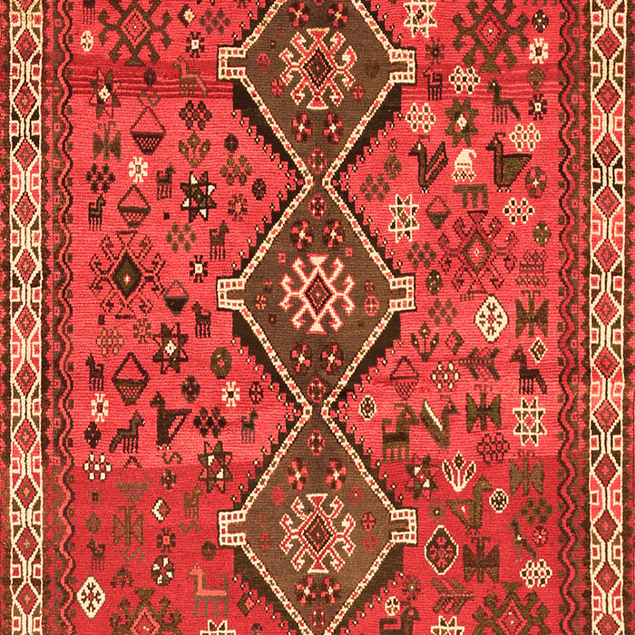 Serging Thickness of Machine Washable Persian Orange Traditional Area Rugs, wshtr719org