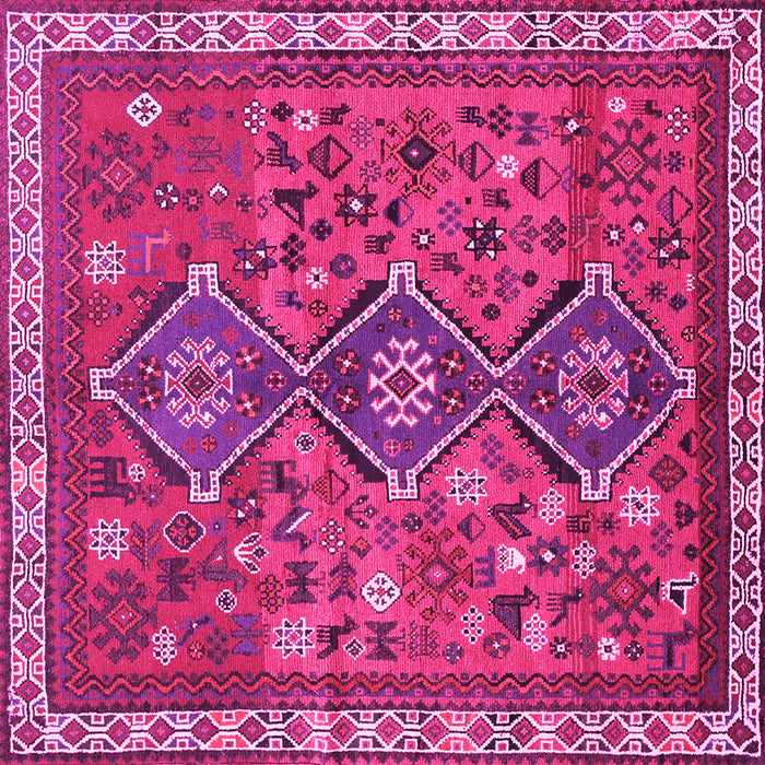 Square Persian Pink Traditional Rug, tr719pnk