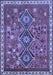 Machine Washable Persian Blue Traditional Rug, wshtr719blu