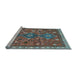 Sideview of Machine Washable Persian Light Blue Traditional Rug, wshtr719lblu