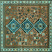 Square Machine Washable Persian Turquoise Traditional Area Rugs, wshtr719turq