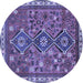 Round Persian Blue Traditional Rug, tr719blu