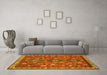 Machine Washable Persian Yellow Traditional Rug in a Living Room, wshtr719yw