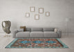 Machine Washable Persian Light Blue Traditional Rug in a Living Room, wshtr719lblu