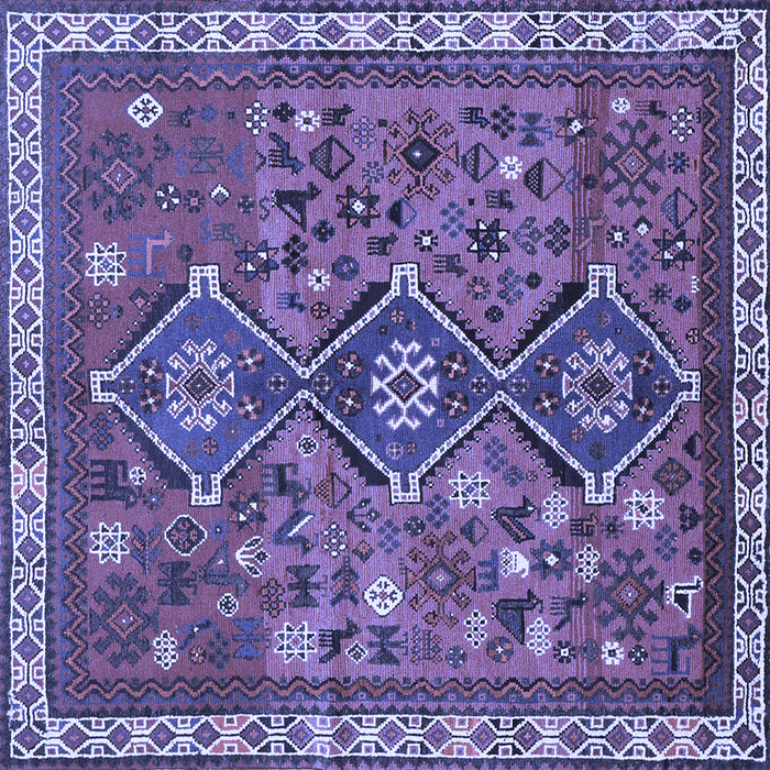 Square Persian Blue Traditional Rug, tr719blu