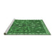 Sideview of Machine Washable Persian Emerald Green Traditional Area Rugs, wshtr719emgrn