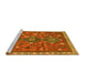 Sideview of Machine Washable Persian Yellow Traditional Rug, wshtr719yw