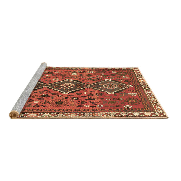 Sideview of Machine Washable Persian Brown Traditional Rug, wshtr719brn