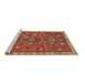 Sideview of Machine Washable Persian Brown Traditional Rug, wshtr719brn