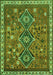 Serging Thickness of Machine Washable Persian Green Traditional Area Rugs, wshtr719grn