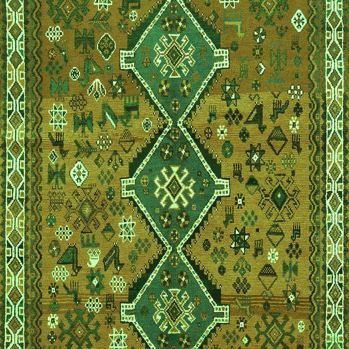 Serging Thickness of Machine Washable Persian Green Traditional Area Rugs, wshtr719grn