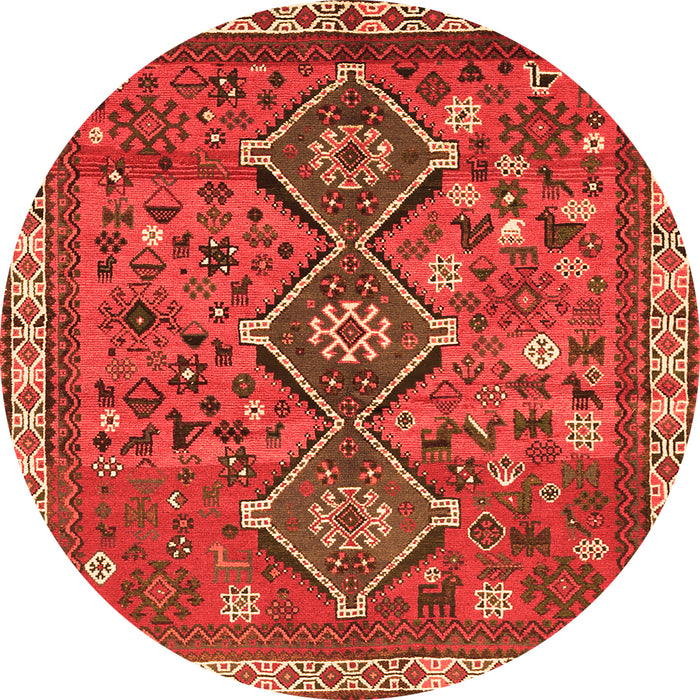 Square Persian Orange Traditional Rug, tr719org