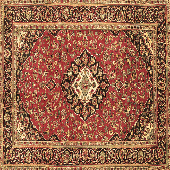 Square Medallion Brown Traditional Rug, tr71brn