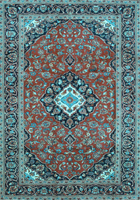 Medallion Light Blue Traditional Rug, tr71lblu