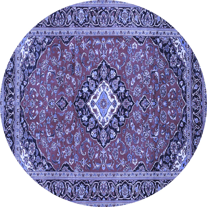 Round Medallion Blue Traditional Rug, tr71blu