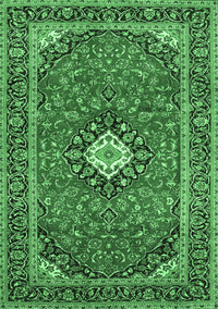 Medallion Emerald Green Traditional Rug, tr71emgrn