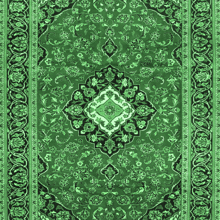 Medallion Emerald Green Traditional Rug, tr71emgrn