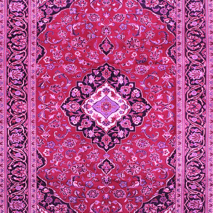 Machine Washable Medallion Pink Traditional Rug, wshtr71pnk