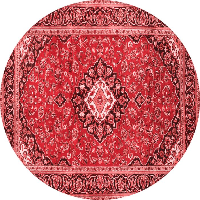 Machine Washable Medallion Red Traditional Rug, wshtr71red