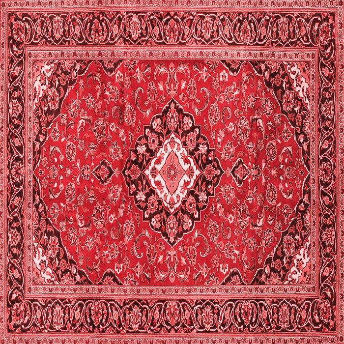 Machine Washable Medallion Red Traditional Rug, wshtr71red