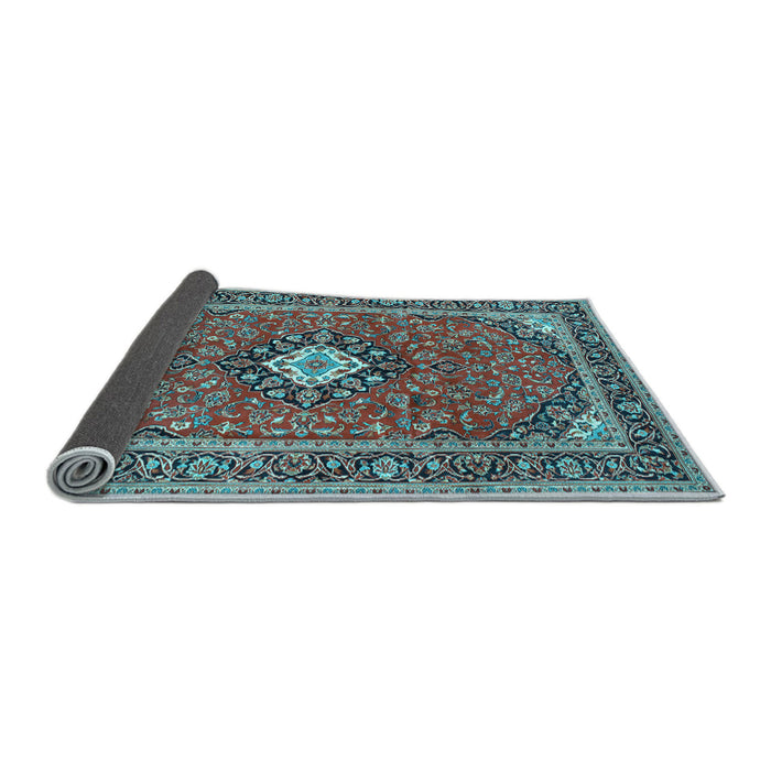 Sideview of Medallion Light Blue Traditional Rug, tr71lblu