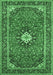 Machine Washable Medallion Emerald Green Traditional Area Rugs, wshtr71emgrn