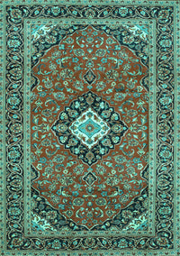 Medallion Turquoise Traditional Rug, tr71turq