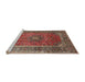 Sideview of Machine Washable Traditional Saffron Red Rug, wshtr72