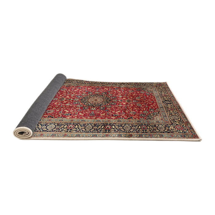 Sideview of Traditional Saffron Red Medallion Rug, tr72