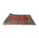 Sideview of Traditional Saffron Red Medallion Rug, tr72