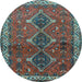 Round Persian Light Blue Traditional Rug, tr720lblu