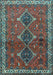 Machine Washable Persian Light Blue Traditional Rug, wshtr720lblu