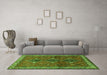 Machine Washable Persian Green Traditional Area Rugs in a Living Room,, wshtr720grn