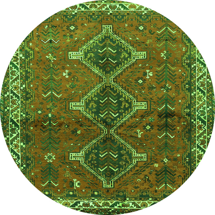 Square Persian Green Traditional Rug, tr720grn