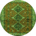 Square Persian Green Traditional Rug, tr720grn