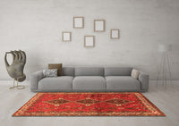 Machine Washable Persian Orange Traditional Rug, wshtr720org