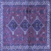 Square Persian Blue Traditional Rug, tr720blu