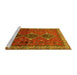 Sideview of Machine Washable Persian Yellow Traditional Rug, wshtr720yw