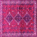 Square Machine Washable Persian Pink Traditional Rug, wshtr720pnk