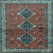 Square Persian Light Blue Traditional Rug, tr720lblu
