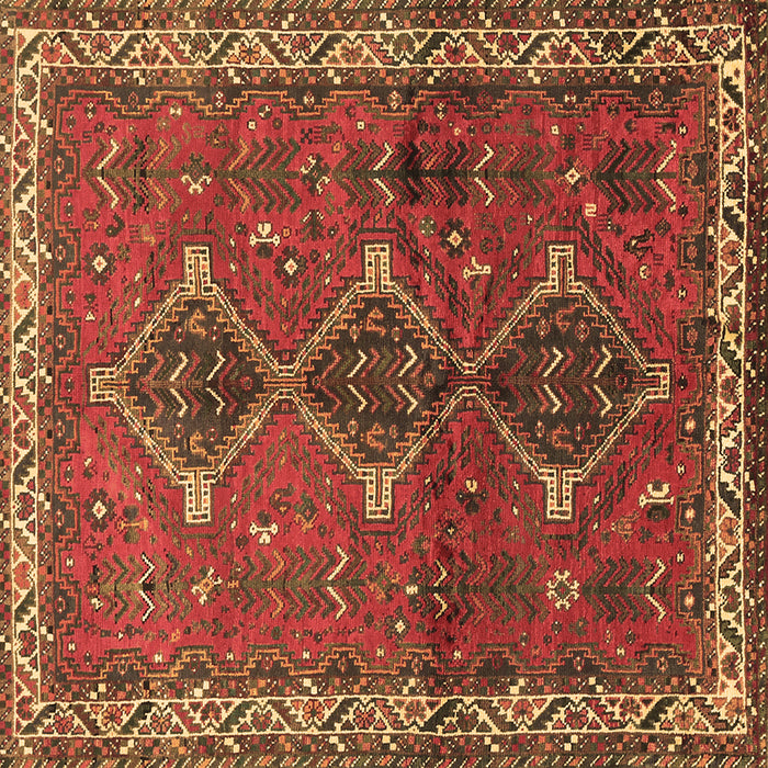 Square Persian Brown Traditional Rug, tr720brn