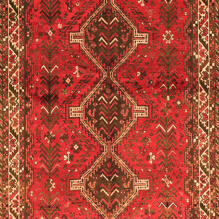 Serging Thickness of Machine Washable Persian Orange Traditional Area Rugs, wshtr720org