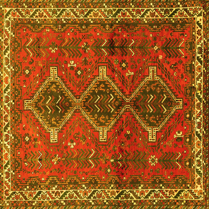 Square Persian Yellow Traditional Rug, tr720yw