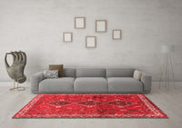 Machine Washable Persian Red Traditional Rug, wshtr720red