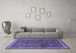 Machine Washable Persian Blue Traditional Rug in a Living Room, wshtr720blu