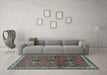 Machine Washable Persian Light Blue Traditional Rug in a Living Room, wshtr720lblu