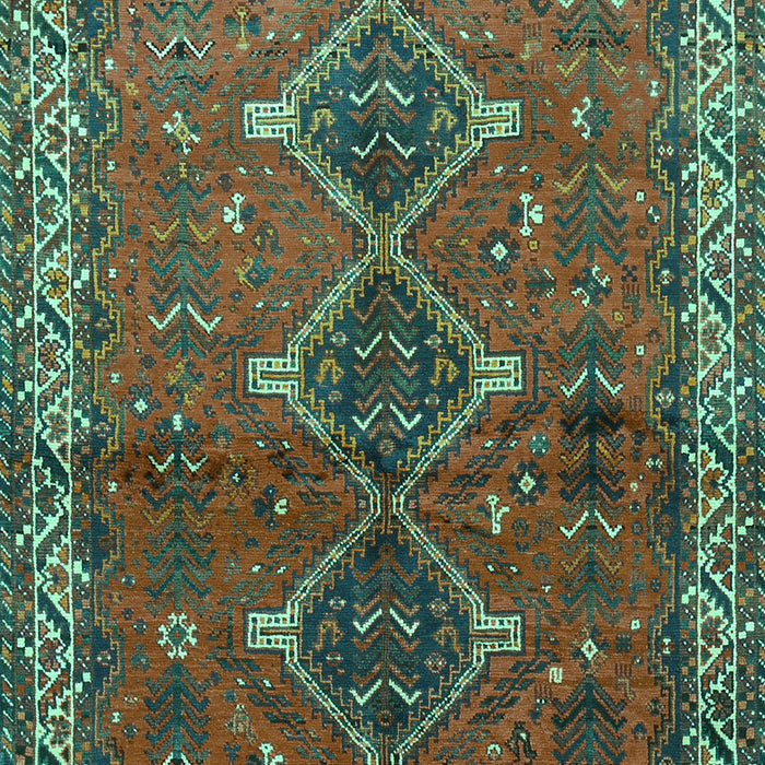 Machine Washable Persian Turquoise Traditional Area Rugs, wshtr720turq
