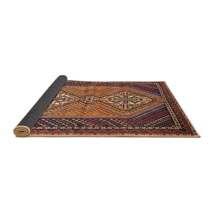 Sideview of Traditional Orange Brown Persian Rug, tr721