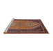 Sideview of Machine Washable Traditional Orange Brown Rug, wshtr721