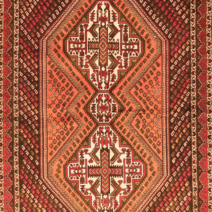 Serging Thickness of Machine Washable Persian Orange Traditional Area Rugs, wshtr721org